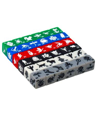 Monster Rocks: 36 Token dice . 6X of Each Color. Great for Magic The Gathering.