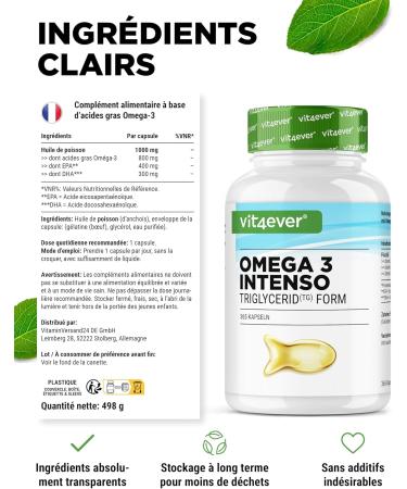 Premium Omega 3 With 80% Fatty Acids - 365 Capsules - 1000 Mg Fish Oil Per Capsule With EPA & DHA - Triglyceride Form - Purified With Care From Sustainable Peach - Buy Online on GoSupps.com