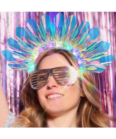 Light Up Headband Luminous Hairband Glowing LED Crown Headband Nightclub Headwear Flashing Headpiece Rave Hair Accessories for Women and Girls - Buy Online on GoSupps.com