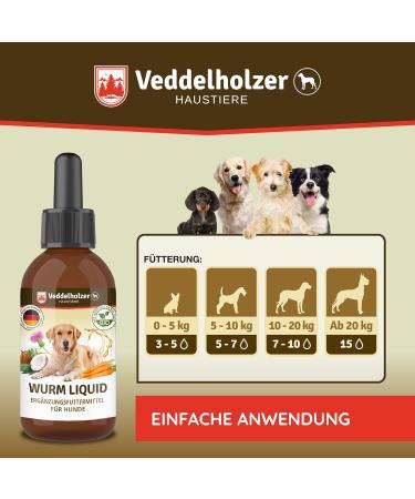 Veddelholzer 50 ml Natural Worm Liquid for Dogs - Effective Deworming Cure Against All Worms - Buy Online on GoSupps.com