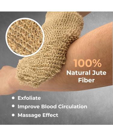 Natural Jute Shower & Bath Gloves for Exfoliation | GUARD&MARINE Set of 2 Mitts for Body Cleansing International Shipping Available - Buy Online on GoSupps.com