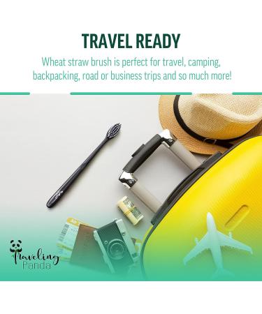 Travel-Friendly Panda Wheat Straw Toothbrushes Charcoal-Infused Whitening Bristles Bulk Pack of 10 for On-The-Go Teeth Brushing - Buy Online on GoSupps.com