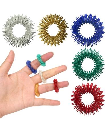 15 pieces finger massage ring 5 colors acupressure ring skill rings stainless steel spiky sensory finger massage rings rings for children adult high working pressure