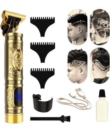 Vintage Gold Hair Trimmer for Men - Professional T Outliner Detailer Clippers | Cordless Barber Trimmer for Bald Head and Beard Edging - Buy Online on GoSupps.com