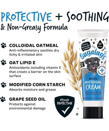 BUGALUGS Wrinkle paste for Bulldogs French Bulldogs wrinkly dogs & cats. For itchy wrinkle folds tear stains & tail pockets anti-itch & itchy dog skin relief. Great itch remedies for dogs 75g - Buy Online on GoSupps.com