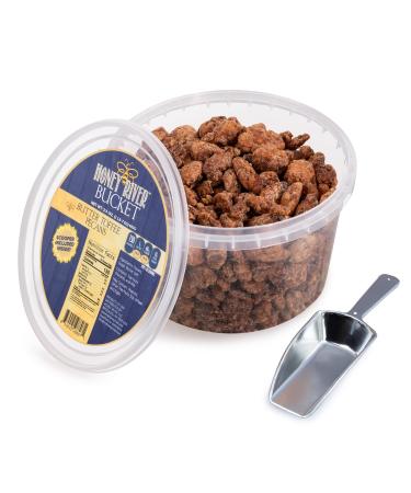 Butter Toffee Pecans 23 Oz. Party or Gift Table-Top-Bucket with Mini Aluminum Scooper Included!