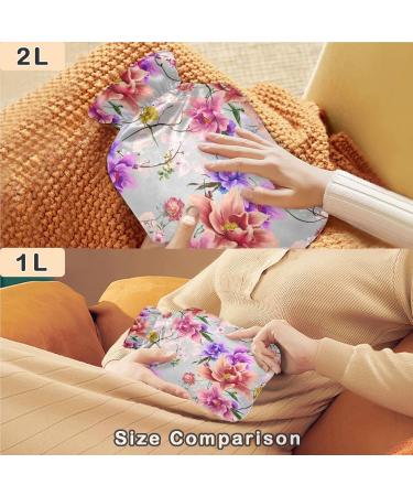 Naanle Vintage Summer Flowers Hot Water Bottle - 2L | Heat Therapy & Back Pain Relief | Ideal for Hand & Foot Warmer | International Shipping Available - Buy Online on GoSupps.com