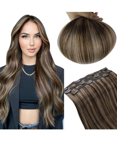Runature clip extensions real hair brown cheap hair extensions clip in smooth hair dark brown with ash brown clip in real hair natural 50g #2p8a 40cm 16 inch 40cm-3Pcs #2P8A