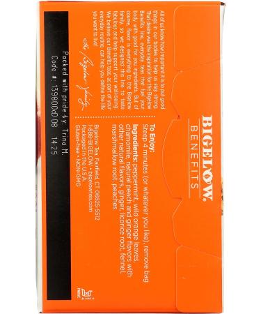 Bigelow Tea Ginger & Peach 18 ct - Delicious Blend of Ginger and Peach Flavors - Buy Online on GoSupps.com