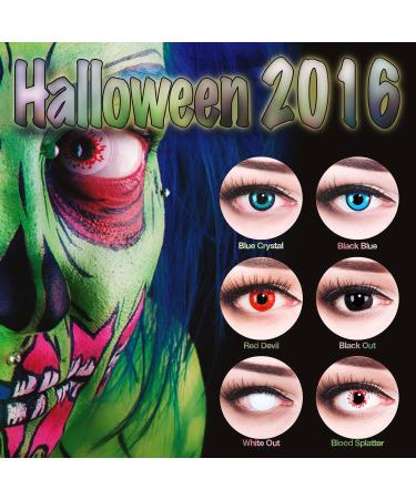 Buy Funnylens Red Crazy Fun Contact Lenses - Perfect for Halloween & Carnival | Includes Case - Buy Online on GoSupps.com
