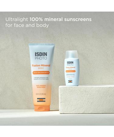 ISDIN Fusion Mineral Body Ultralight SPF 40 - 100% Mineral Sunscreen - Broad Spectrum Protection - 8.5 Fl Oz - International Shipping Available - Buy Online on GoSupps.com