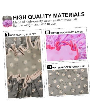 Hemoton 2pcs Satin Turban & Plastic Shower Cap Set for Women | Bath Hat & Hair Protector - PEVA Lined - Buy Online on GoSupps.com