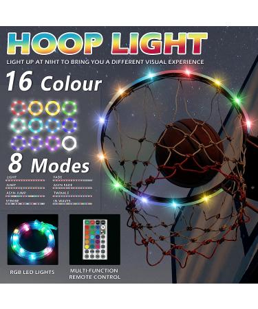 Remote Control LED Basketball Hoop Lights | 16 Color Waterproof Rim Strip Light for Night Outdoor Play | Perfect Gift for Kids Training - Buy Online on GoSupps.com