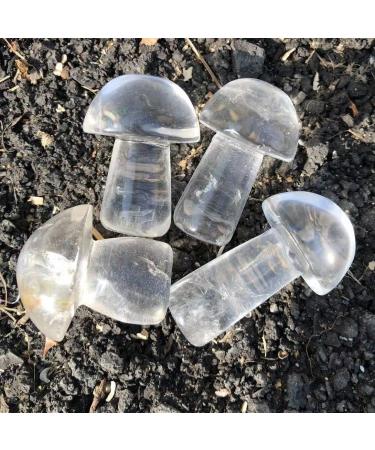 Natural Quartz Crystal 40-50mm Crystal Mushroom Natural Clear Quartz Mushrooms Lovely Rose Crystal Stone Agaric Home Decoration Home Office Decor ningxiao 1pc
