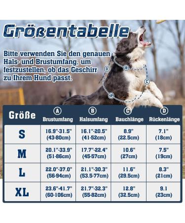 Rabbitgoo XL Dog Harness for Large Dogs | Adjustable Tactical Harness with Handles & Metal Buckles | Durable & Wear-Resistant for Hiking - Blue - Buy Online on GoSupps.com