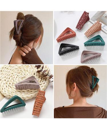 Hair Claw Clips Girls Women Nonslip French Matte Claw Clip for Thin Hair Curly Straight Long Hair - 6 Packs / Set 1 count (Pack of 1) - Buy Online on GoSupps.com