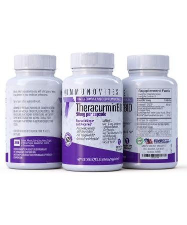 Theracurmin BID 300mg - Curcumin 90mg per Cap & Ginger Bioperine - 60ct Bottle - Buy Online on GoSupps.com