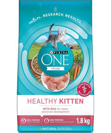 Purina ONE Dry Cat Food Hairball Formula 1.8 kg & Healthy Kitten Food Dry Cat Food 1.8 kg - Buy Online on GoSupps.com