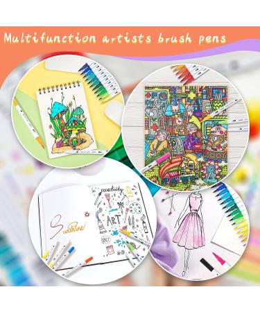 Dual Brush Marker Pens for Coloring Books - Tanmit Fine Tip Set for Journaling, Writing, and Art Projects - Buy Online on GoSupps.com