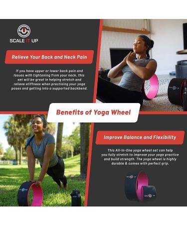 Scale It Up Yoga Wheel Set with Carrying Case - Back Pain Relief & Muscle Relaxation Roller Wheel for Balance, Flexibility, and Strength - Buy Online on GoSupps.com