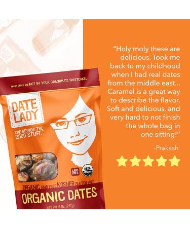 Date Lady Organic Barhi Dates | Vegan Paleo Gluten-Free & Kosher | 24 oz (3 Bags) | No Sugar Added - Buy Online on GoSupps.com