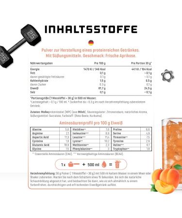 Buy Clear Whey Isolate Protein Shake - Fruity & Refreshing Apricot Flavor | High-Quality 900g Protein - Buy Online on GoSupps.com