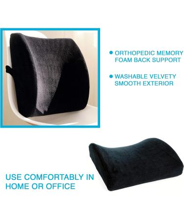 Aurora Health & Beauty Lumbar Memory Foam Orthopedic Back Support Cushion - 1.2 lb | Best Comfort & Pain Relief for Home & Travel - Buy Online on GoSupps.com