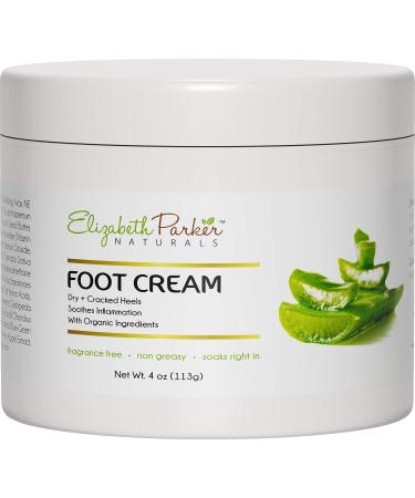 Foot Cream for Dry Cracked Feet and Heels - Best Foot Care with Coconut Oil - Non Greasy Foot Lotion with Shea Butter & Aloe Vera - Callus Remover for Feet with Olive Oil & Manuka Honey (4oz)