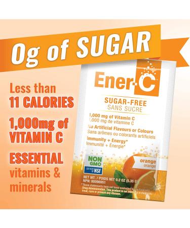 Ener-C Sugar Free Vitamin C Multivitamin Drink Mix - Orange 1000 mg, 30 Packets (5.35g Each) - Buy Online on GoSupps.com