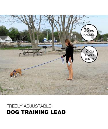Loutep 30m Dog Training Lead - Durable Nylon Long Line with Padded Handle & Heavy-Duty Hook - Ideal for Obedience Training - 100ft Red & Blue Options - Buy Online on GoSupps.com