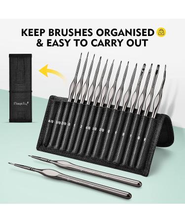 Magicfly Fine Detail Paint Brushes - 15pcs Miniature Set for Acrylic, Oil, Watercolor - Nylon Hair with Dustproof Bag - Ideal for Fine Detailing and Gouache - Buy Online on GoSupps.com