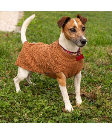 Bella & Balu Dog Sweater - Braid Knit Pattern 100% Cotton Size S - Soft & Warm for All Seasons Brown | Shop Internationally! - Buy Online on GoSupps.com