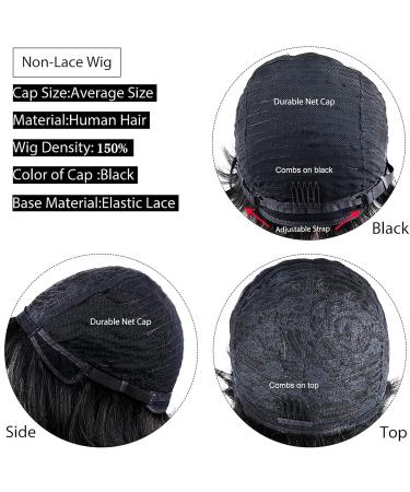 QiaQiaRing 80s 90s Mullet Wig for Black Women - 99J Short Straight Bob Human Hair Pixie Cut Wig - Buy Online on GoSupps.com