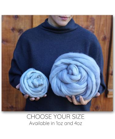 Hand Dyed Wool Roving Pre-Drafted for Spinning - Copenhagen Blue 1 oz - Buy Online on GoSupps.com