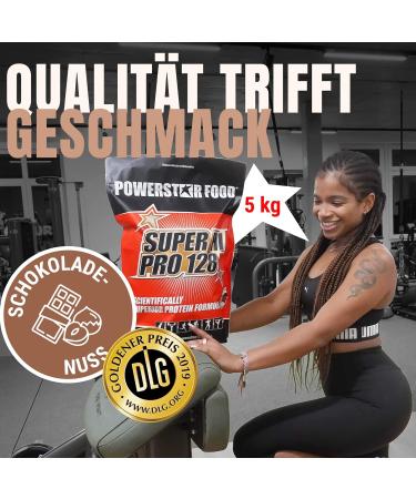 Powerstar Super Hi Pro 128 | 5kg Multi-Component Chocolate-Nut Protein Powder | 79% Protein for Muscle Growth | High Biological Value Protein Shake - Buy Online on GoSupps.com