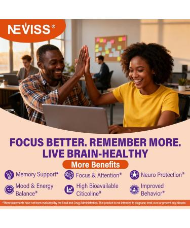 NEVISS Myo-Inositol & D-Chiro Inositol Gummies + Citicoline 1000mg CDP Choline Gummies & Phosphatidylserine 300mg - Buy Online on GoSupps.com