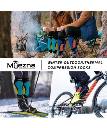 Buy Muezna Merino Wool Ski Socks | High-Performance Thermal Knee-High for Men & Women | 2 Pairs in Royal Blue & Seegr n | Perfect for Winter Sports Snowboarding & Hunting - Buy Online on GoSupps.com