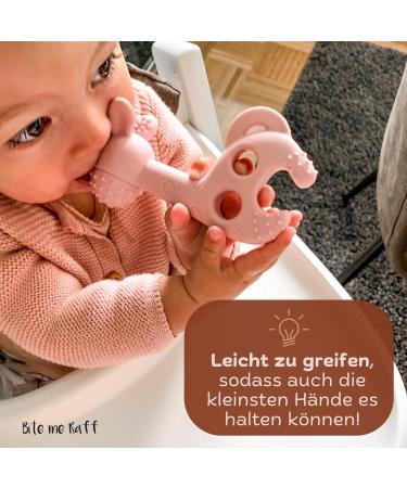 Bite Me Raff Silicone Giraffe Teething Ring - BPA-Free Mint Green - Easy Grip Tooth Aid for Gum Relief & Massage - Buy Online on GoSupps.com