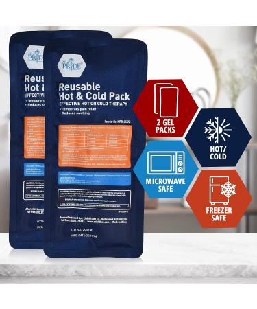 Med Pride Reusable Hot and Cold Gel Packs - Microwaveable Heating Pads & Ice Packs for Injuries - Medical Compress for Pain Relief - Buy Online on GoSupps.com