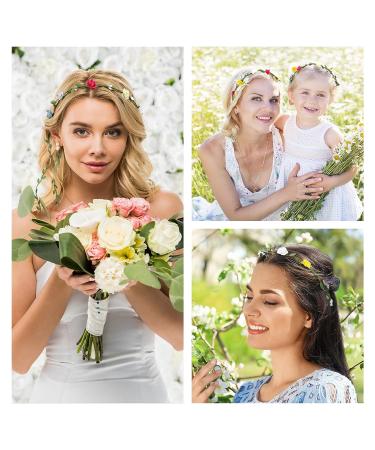 Willbond 48 Pcs Flower Crown Headbands for Women and Girls - Floral Garland Wreath for Wedding, Festival, and Photography Props - Buy Online on GoSupps.com