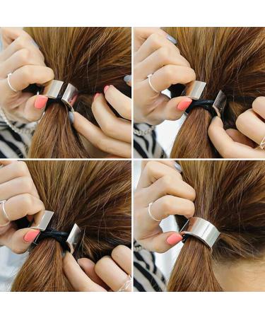 4-Piece Metal Hair Cuff Set - Stylish Ponytail Holders in Black Silver Gold & Rose Gold | Fashion Accessories for Women & Girls - Buy Online on GoSupps.com