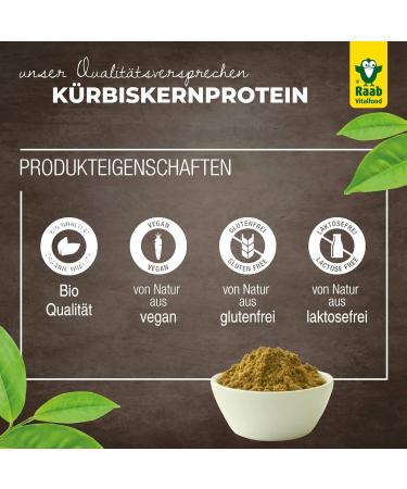 Raab Vitalfood Bio Pumpkin Seed Protein Powder - 59% Protein Vegan Organic 500g from Austria - Buy Online on GoSupps.com