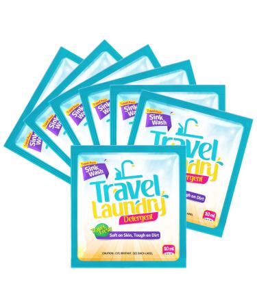Skywin Travel Laundry Detergent 10 ml - 8 Pack Effective Travel Detergent Packets for Sink Washing - Lightweight Travel Laundry Soap International Travel Must Haves Laundry Essentials 10 ml (8 Pack)