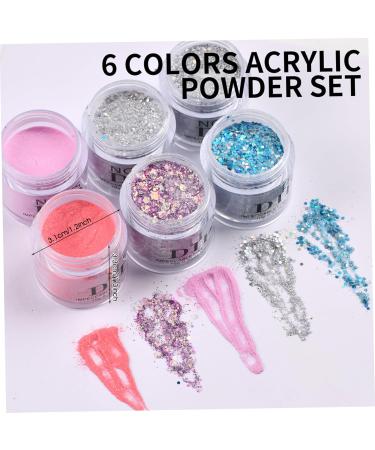 6Pcs Dip Powder 6 Couleurs Acrylique Nail Dip Powder Aucune Lampe UV/LED Requise Kit de Bricolage Longue Dur e S chage Rapide pour D butants DIY Manucure Acrylique Nail Kit - Buy Online on GoSupps.com