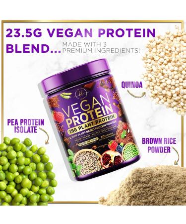Vegan Protein Powder - Chocolate Fudge | 100% Plant-Based 3.4g BCAAs Non-GMO Easy Digesting 2 lbs (30 Servings - Buy Online on GoSupps.com
