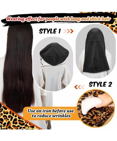Large Adjustable Braid Shower Cap for Long Curly Hair - Black Leopard Print - Buy Online on GoSupps.com