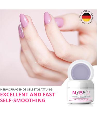 NAILSFACTORY N&BF UV sealing gel clear 30 ml highquality professional highgloss gel medium viscosity sealing gel for intensive shine professional sealing nail gel with glossy finish - Buy Online on GoSupps.com