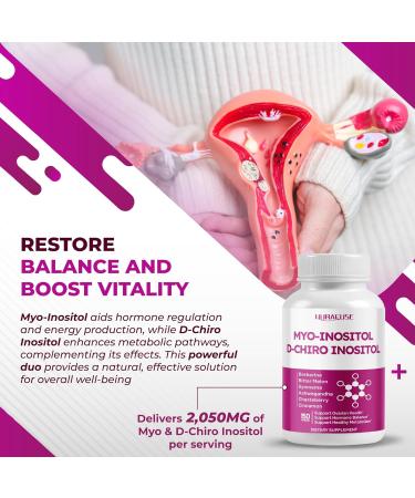High Potency Myo-Inositol & D-Chiro Inositol with Chasteberry Cinnamon Bitter Melon & Gymnema Supports Optimal Hormone Balance Healthy Metabolism* Made in The USA 150 count (pack of 1) - Buy Online on GoSupps.com