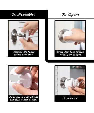 New & Improved - Door knob Baby Safety Cover - 5 Pack - Deter Little Kids from Opening Doors with A Child Proof Door Handle Lock - Driddle - Buy Online on GoSupps.com