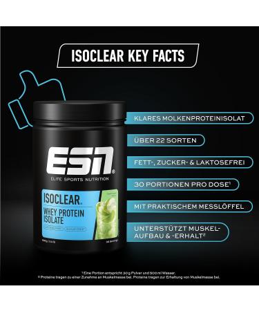 Buy ESN ISOCLEAR Whey Isolate Protein Powder - Green Apple Flavor 908g | Premium Clear Whey Protein for Optimal Performance - Buy Online on GoSupps.com